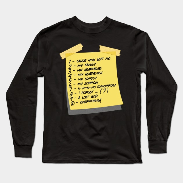 Kiss Off Sticky Note Design Long Sleeve T-Shirt by DrumRollDesigns